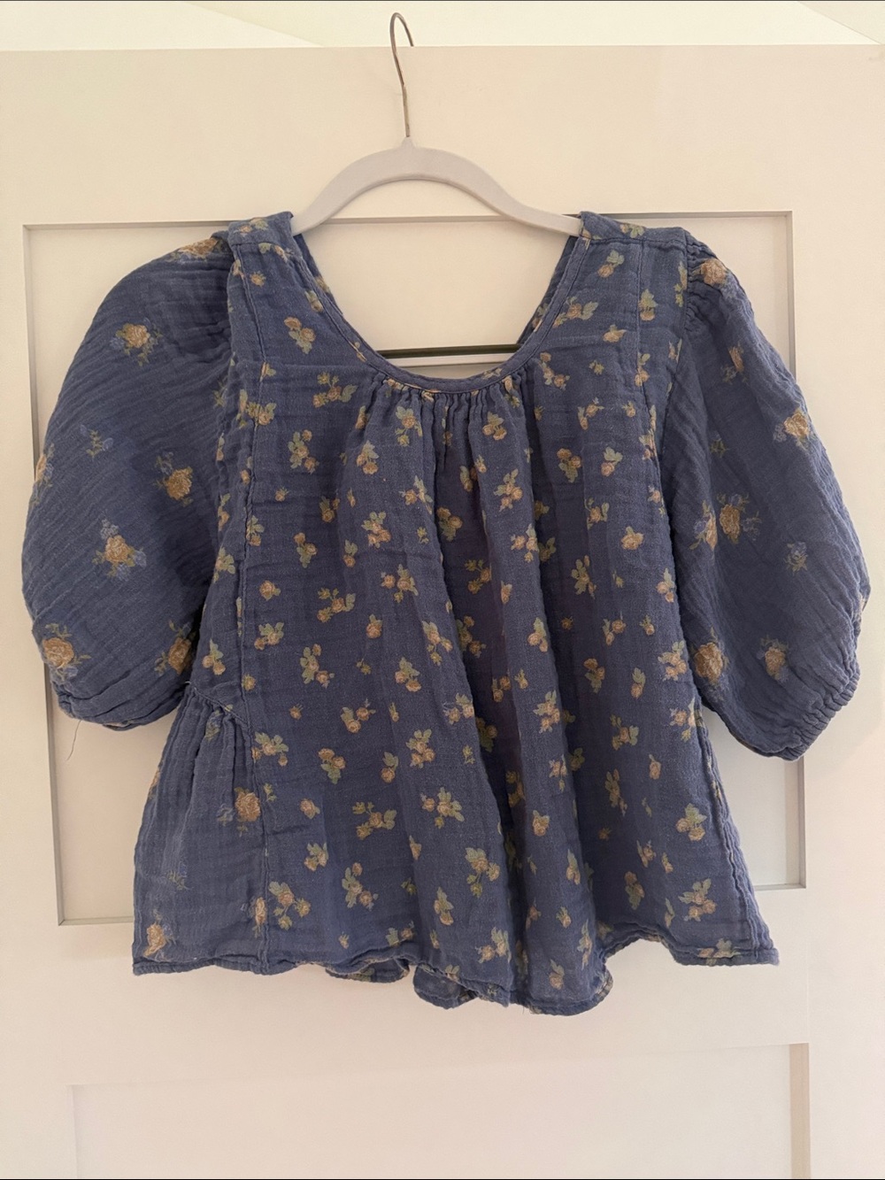 Free People Tops | Free People Chloe Printed Top In Indigo Combo Open Back